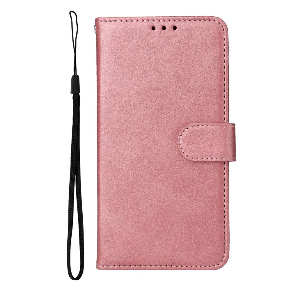 Xiaomi Poco F4 Læder Flip Cover m. Pung & Strop - Rose Gold