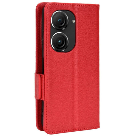 Asus Zenfone 10 / 9 Neutralt Læder Flip Cover m. Pung - Rød