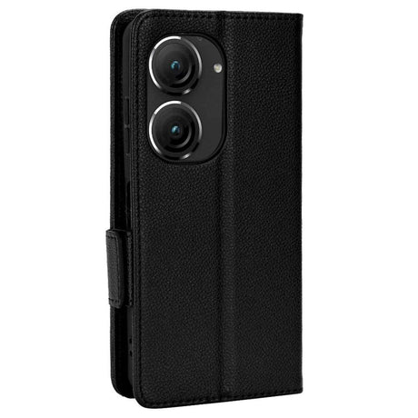 Asus Zenfone 10 / 9 Neutralt Læder Flip Cover m. Pung - Sort