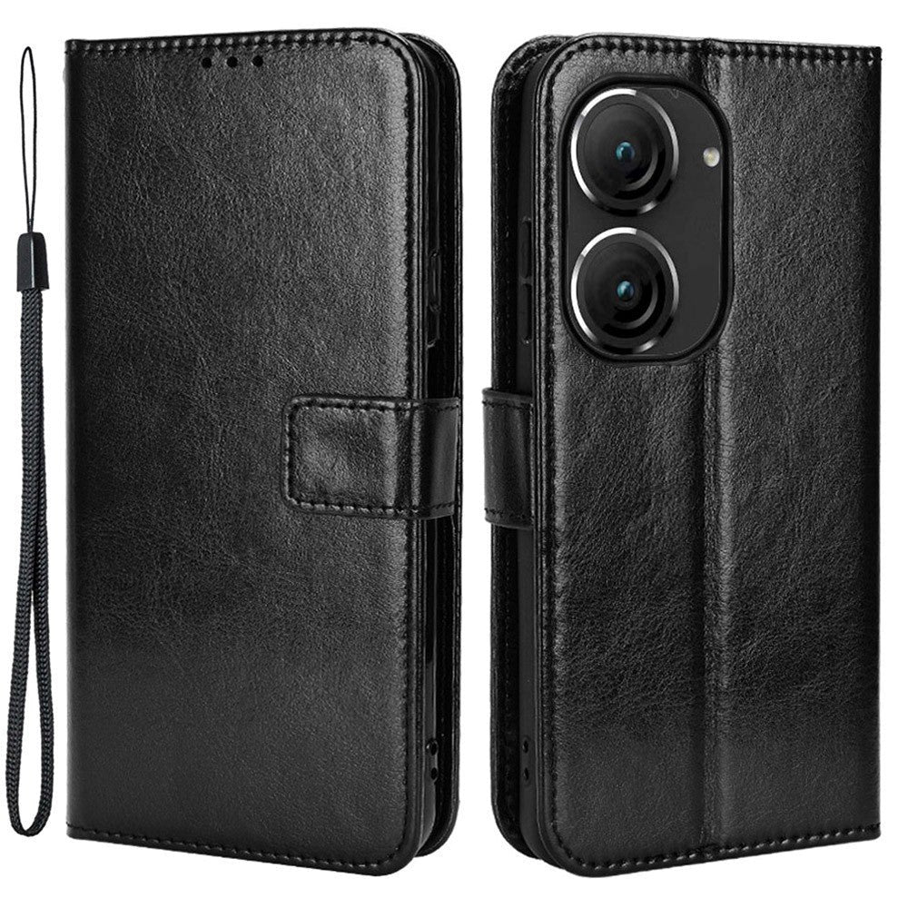 Asus Zenfone 10 / 9 Læder Flip Cover m. Pung og Ståfunktion - Sort