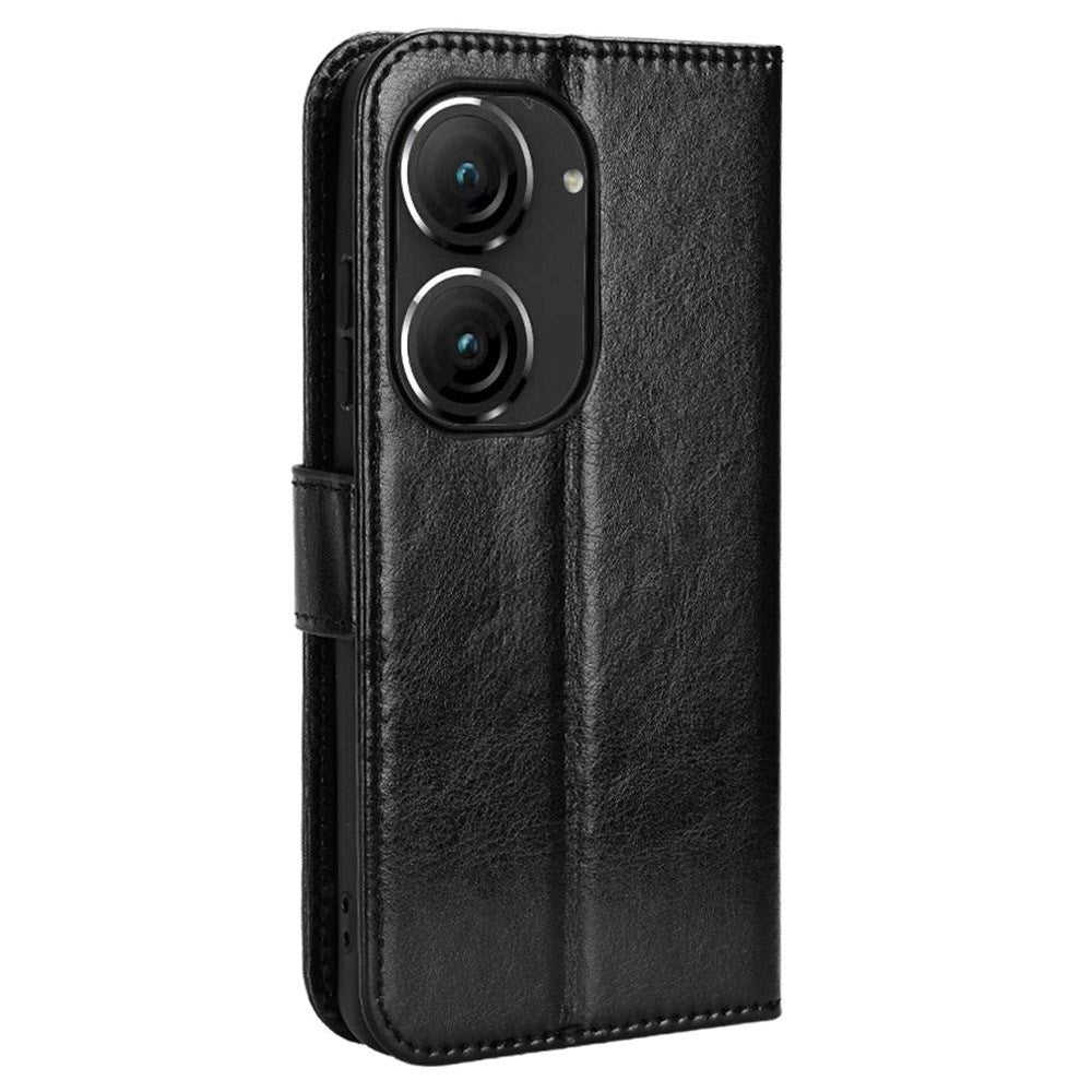 Asus Zenfone 10 / 9 Læder Flip Cover m. Pung og Ståfunktion - Sort