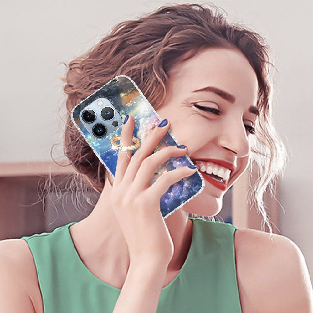 iPhone 14 Pro Fleksibel Plastik Cover m. Ring & Standerfunktion - Hval