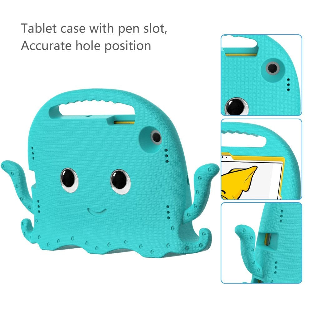 Samsung Galaxy Tab A8 10.5" (2021) Børne Cover m. Kickstand - Blæksprutte - Turkis