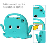 Samsung Galaxy Tab A8 10.5" (2021) Børne Cover m. Kickstand - Blæksprutte - Turkis