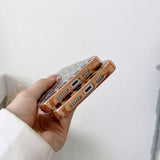 iPhone 14 Pro Fleksibelt Plast Bagside Cover - Leopard Mønster - Rød