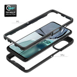 Motorola Moto G62 Håndværker Bagside Cover m. Gennemsigtig Bagside - Rød