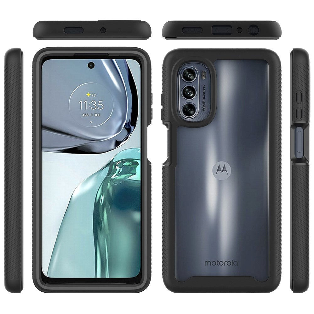 Motorola Moto G62 Håndværker Bagside Cover m. Gennemsigtig Bagside - Rød