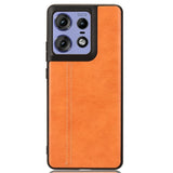 EIDERWOOD Motorola Edge 50 Pro Læderbelagt Plastik Bagside Cover - Orange