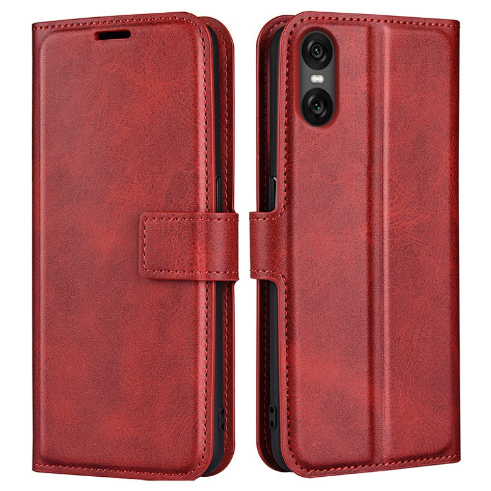 EIDERWOOD Sony Xperia 10 VI Kunstlæder Flip Cover m. Ståfunktion & Kortholder - Rød