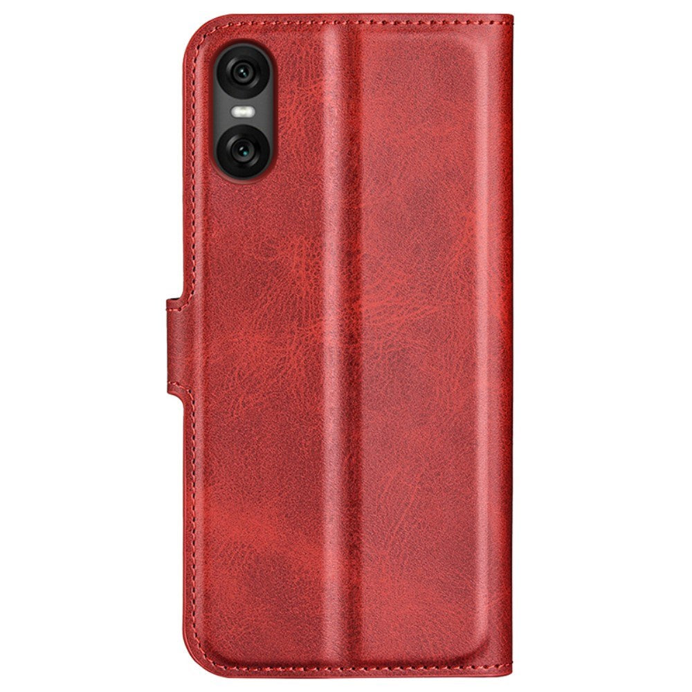 EIDERWOOD Sony Xperia 10 VI Kunstlæder Flip Cover m. Ståfunktion & Kortholder - Rød