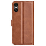 EIDERWOOD Sony Xperia 10 VI Kunstlæder Flip Cover m. Ståfunktion & Kortholder - Lysebrun