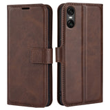 EIDERWOOD Sony Xperia 10 VI Kunstlæder Flip Cover m. Ståfunktion & Kortholder - Mørkebrun