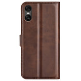 EIDERWOOD Sony Xperia 10 VI Kunstlæder Flip Cover m. Ståfunktion & Kortholder - Mørkebrun