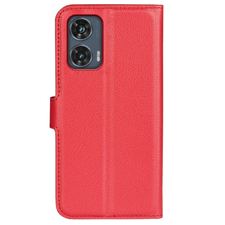 EIDERWOOD Motorola Edge 50 Fusion Litchi Læder Flip Cover m. Pung - Rød