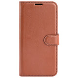 EIDERWOOD Motorola Edge 50 Fusion Litchi Læder Flip Cover m. Pung - Brun