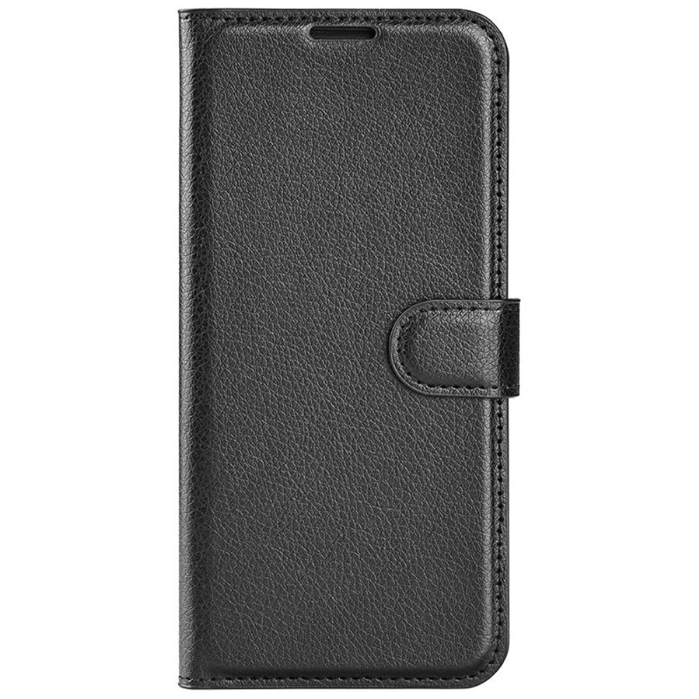 EIDERWOOD iPhone 16 Plus Litchi Læder Flip Cover m. Pung - Sort