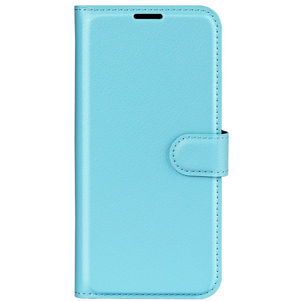 EIDERWOOD iPhone 16 Plus Litchi Læder Flip Cover m. Pung - Blå