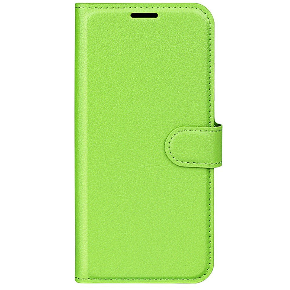 EIDERWOOD iPhone 16 Plus Litchi Læder Flip Cover m. Pung - Grøn