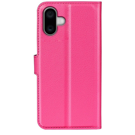 EIDERWOOD iPhone 16 Litchi Læder Flip Cover m. Pung - Pink