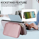 EIDERWOOD Magnetisk Kortholder med Lynlås & Rum - MagSafe Kompatibel - Rose Gold