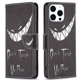 EIDERWOOD iPhone 16 Pro Læder Flip Cover m. Pung & Ståfunktion - "Don't Touch My Phone"