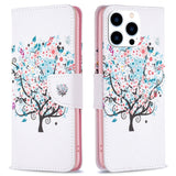 EIDERWOOD iPhone 16 Pro Læder Flip Cover m. Pung & Ståfunktion - Blomster Træ