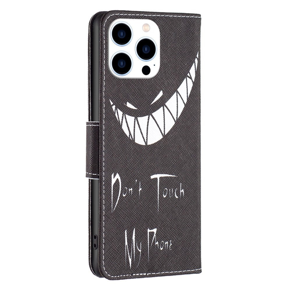 EIDERWOOD iPhone 16 Pro Max Læder Flip Cover m. Pung & Ståfunktion - "Don't Touch My Phone"