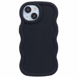 EIDERWOOD iPhone 15 Fleksibelt Plastik Wavy Mobil Cover - Sort