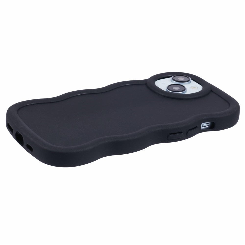 EIDERWOOD iPhone 15 Fleksibelt Plastik Wavy Mobil Cover - Sort