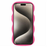 EIDERWOOD iPhone 15 Fleksibelt Plastik Wavy Mobil Cover - Pink