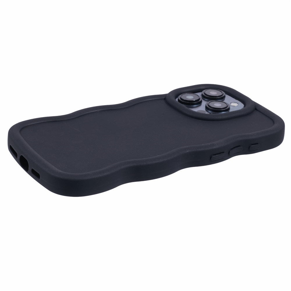 EIDERWOOD iPhone 15 Pro Max Fleksibelt Plastik Wavy Mobil Cover - Sort