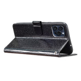 EIDERWOOD iPhone 16 Pro Læder Flip Cover m. Pung & Strop - Glimmer - Sort