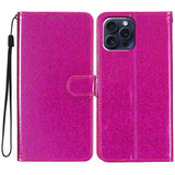 EIDERWOOD iPhone 16 Pro Læder Flip Cover m. Pung & Strop - Glimmer - Pink