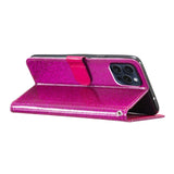 EIDERWOOD iPhone 16 Pro Læder Flip Cover m. Pung & Strop - Glimmer - Pink