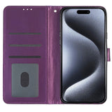 EIDERWOOD iPhone 16 Pro Læder Flip Cover m. Pung & Strop - Glimmer - Lilla