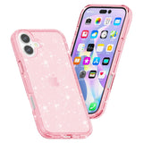 EIDERWOOD iPhone 16 Plus Hybrid Plastik Bagside Cover - Lyserød Glitter