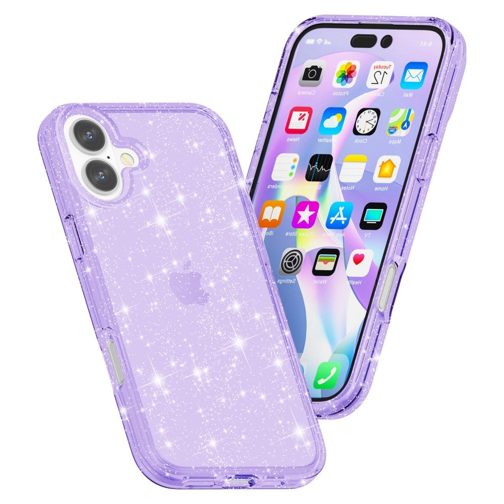 EIDERWOOD iPhone 16 Plus Hybrid Plastik Bagside Cover - Lilla Glitter