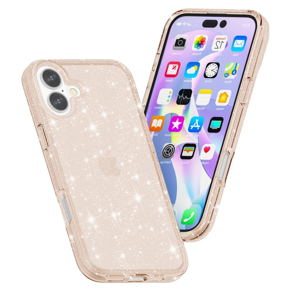 EIDERWOOD iPhone 16 Plus Hybrid Plastik Bagside Cover - Guld Glitter