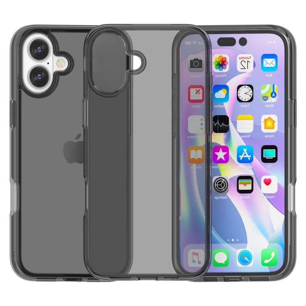 EIDERWOOD iPhone 16 Hybrid Bagside Cover - Gennemsigtig Sort