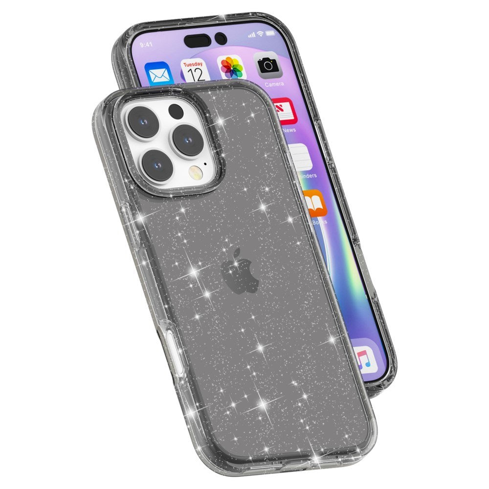 EIDERWOOD iPhone 16 Pro Max Hybrid Plastik Bagside Cover - Sort Glitter