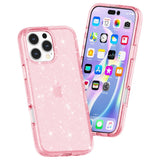 EIDERWOOD iPhone 16 Pro Hybrid Plastik Bagside Cover - Lyserød Glitter