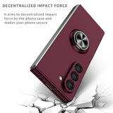 EIDERWOOD Samsung Galaxy Z Fold6 Plastik Bagside Cover m. Magnetisk Kickstand - Vinrød