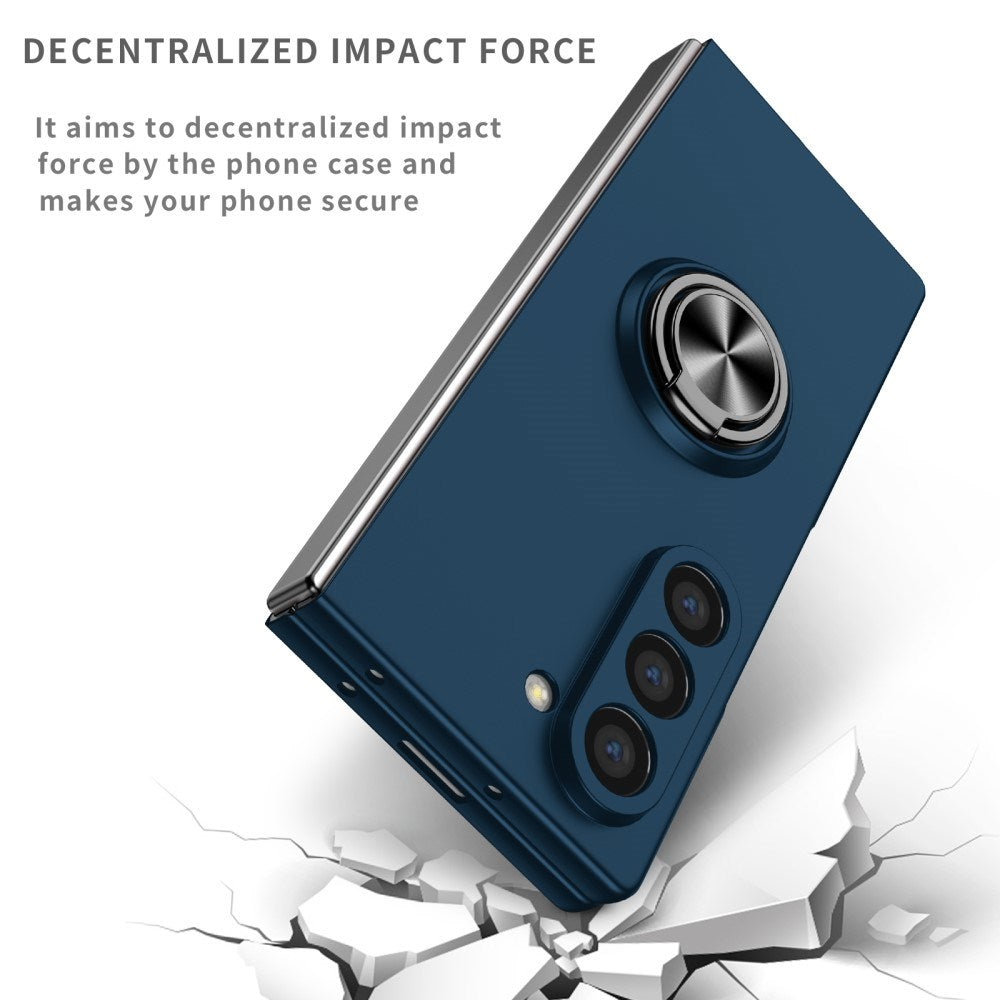 EIDERWOOD Samsung Galaxy Z Fold6 Plastik Bagside Cover m. Magnetisk Kickstand - Mørkeblå