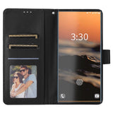 EIDERWOOD Samsung Galaxy S23 Ultra Blankt Kunstlæder Flip Cover m. Pung & Ståfunktion - Sort