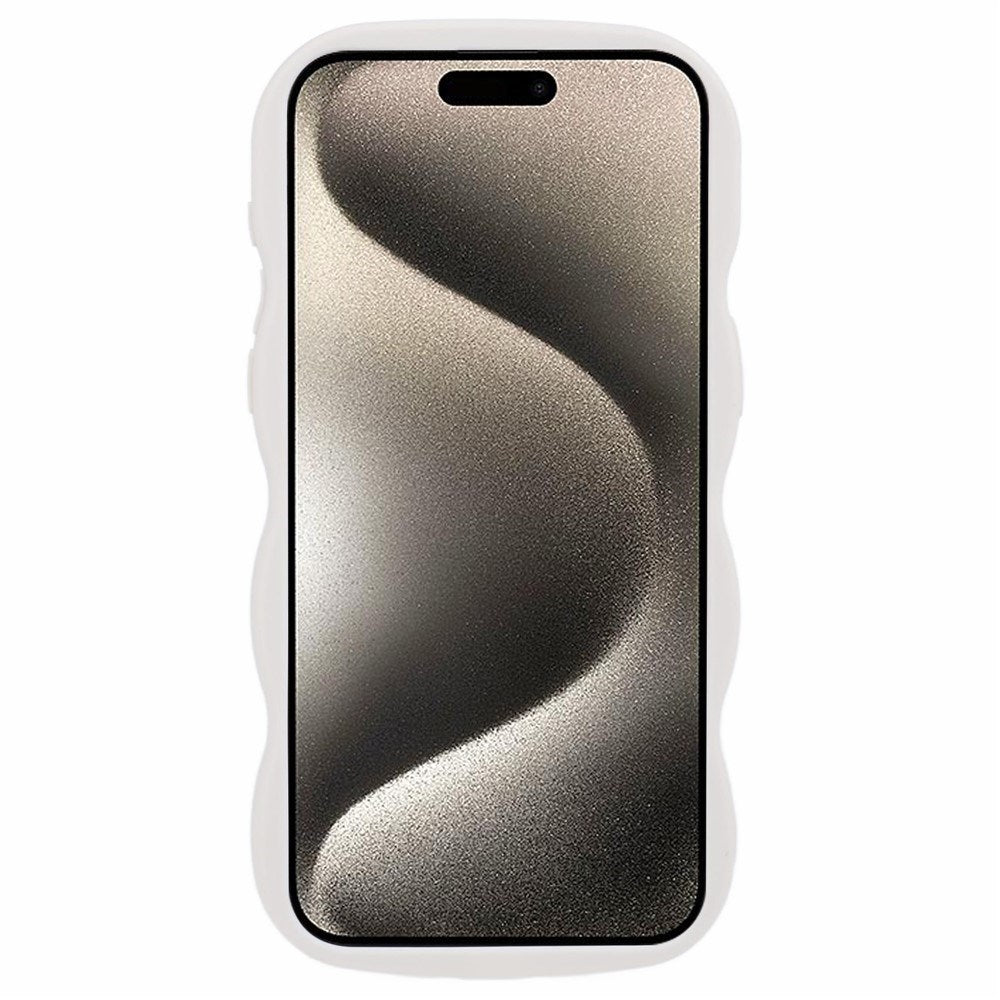 EIDERWOOD iPhone 15 Pro Fleksibelt Plastik Wavy Mobil Cover - Hvid