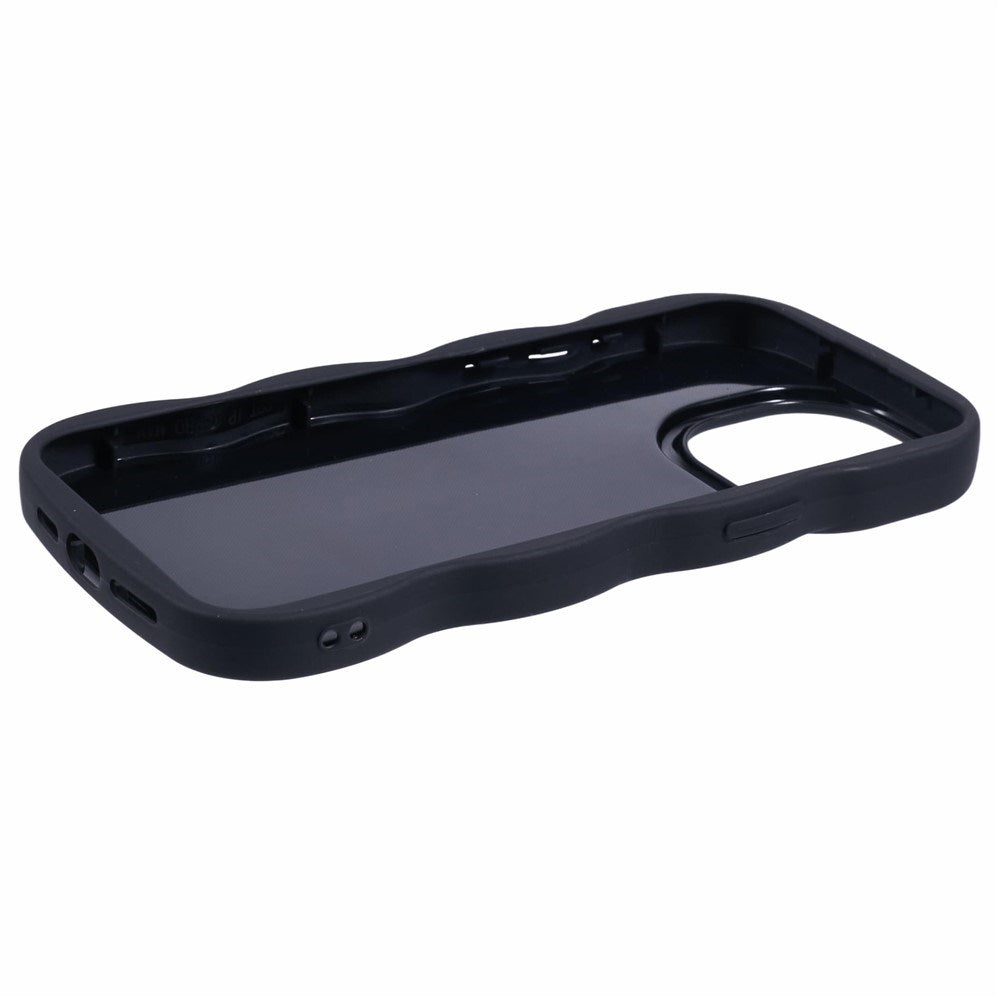 EIDERWOOD iPhone 15 Pro Fleksibelt Plastik Wavy Mobil Cover - Sort