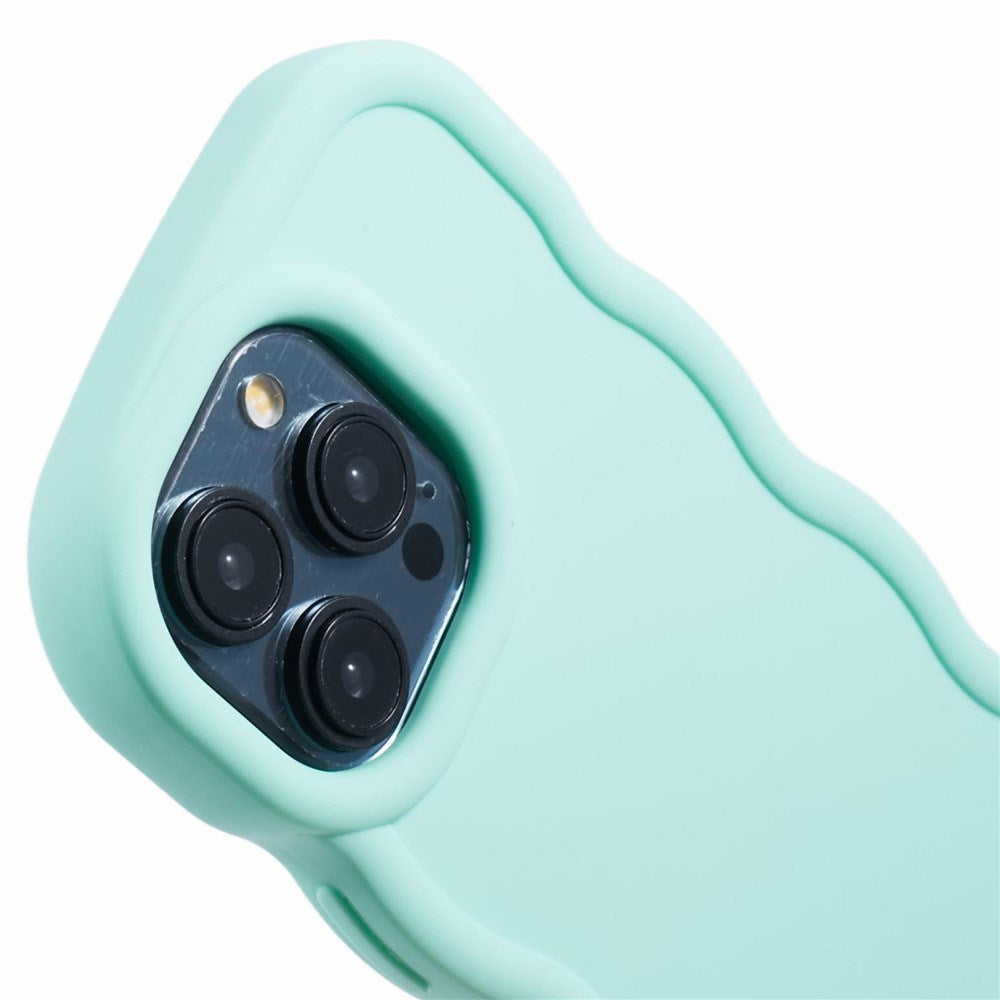 EIDERWOOD iPhone 15 Pro Fleksibelt Plastik Wavy Mobil Cover - Blå