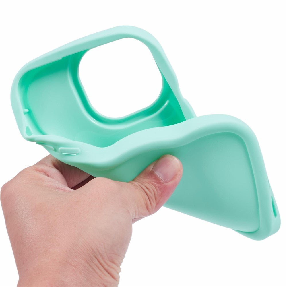 EIDERWOOD iPhone 15 Pro Fleksibelt Plastik Wavy Mobil Cover - Blå