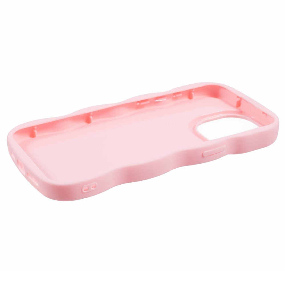 EIDERWOOD iPhone 15 Pro Fleksibelt Plastik Wavy Mobil Cover - Lyserød