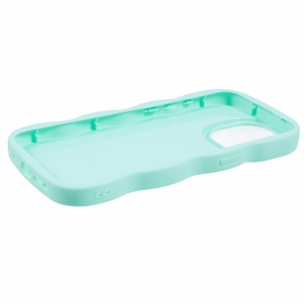EIDERWOOD iPhone 14 Pro Fleksibelt Plastik Wavy Mobil Cover - Blå